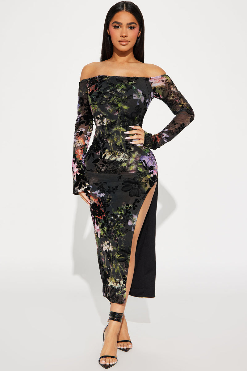 Enchanted Maxi Dress - Black/combo | Fashion Nova, Dresses | Fashion Nova