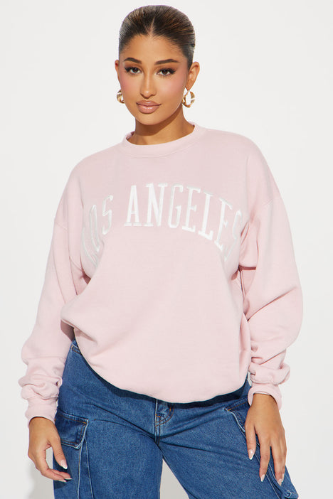 Los Angeles Embroidered Sweatshirt Pink