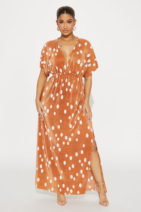 Summer In Europe Plisse Maxi Dress Bronze