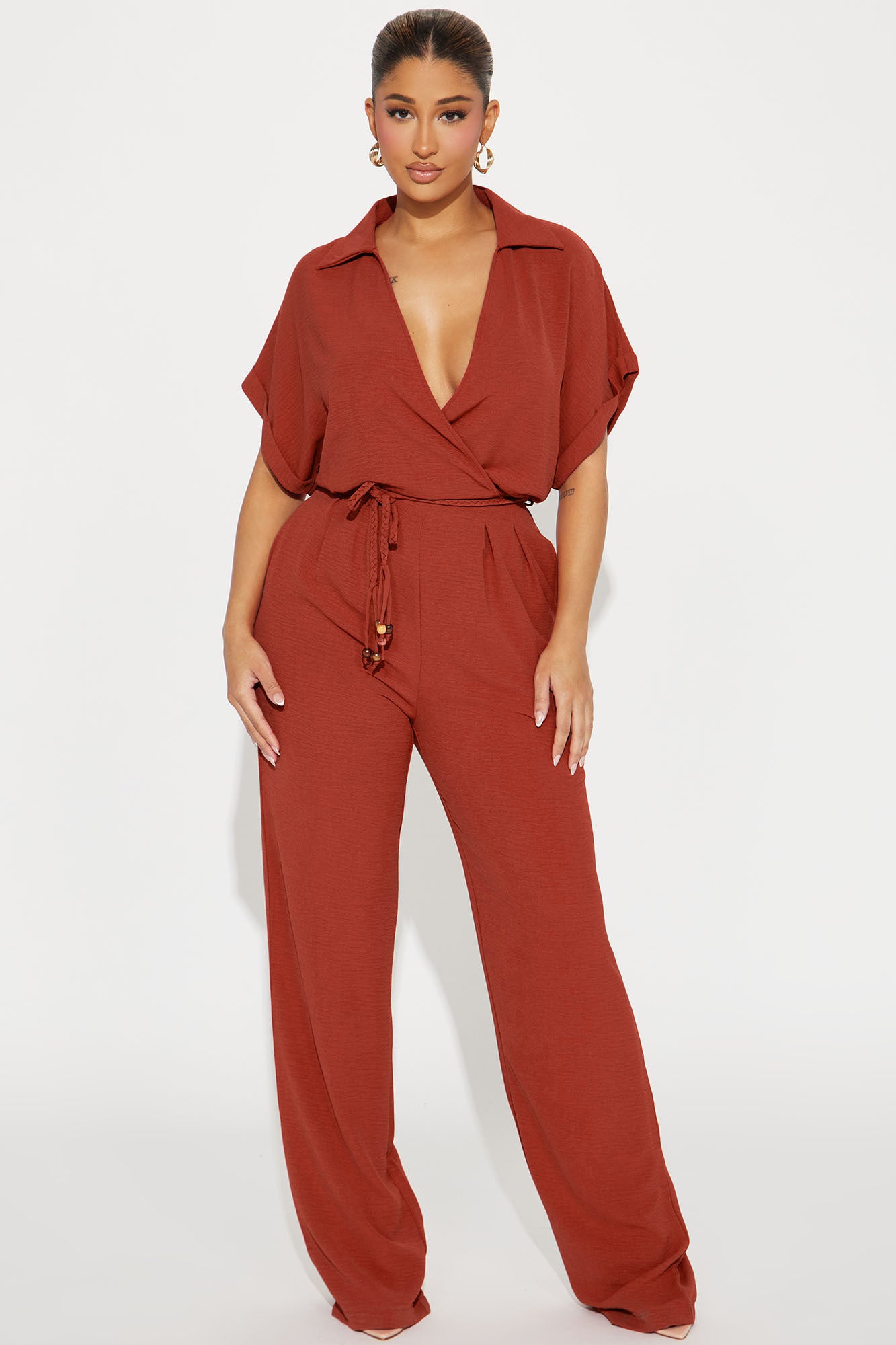 Rust hotsell colour jumpsuit