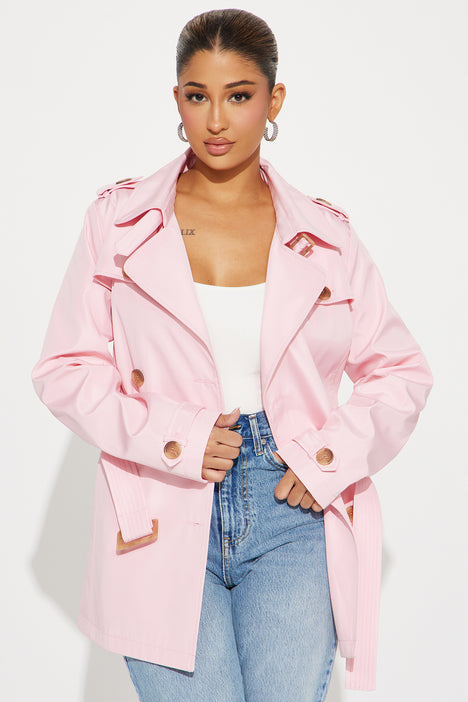 Light pink coat womens clearance