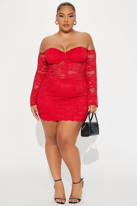 Sweet Fantasy Lace Skirt Set Red Fashion Nova Matching Sets
