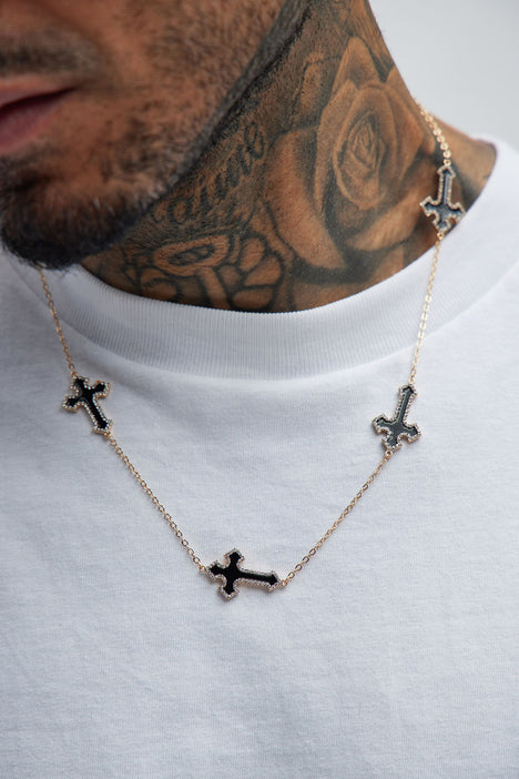 Azriel Necklace Black Gold Fashion Nova Mens Jewelry Fashion Nova