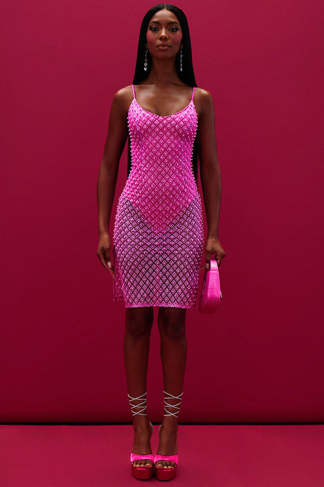 Fashion nova deals neon pink dress