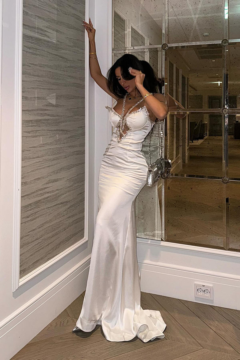 Angela Halter Gown White Fashion Nova, Luxe Fashion Nova