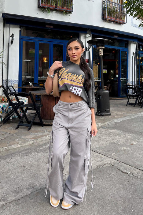 Golden Hour Wide Leg Cargo Pant Grey