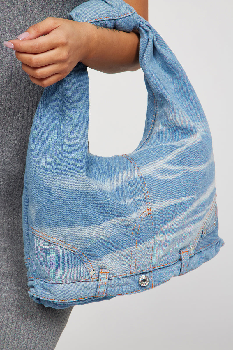 Reworked Jeans Handbag - Denim, Fashion Nova, Handbags