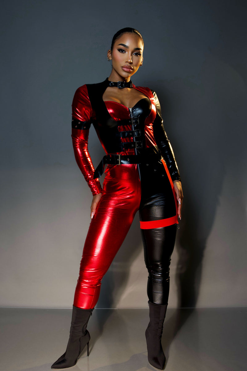 Supervillain Squad Babe 2 Piece Costume Set - Black/Red | Fashion Nova ...