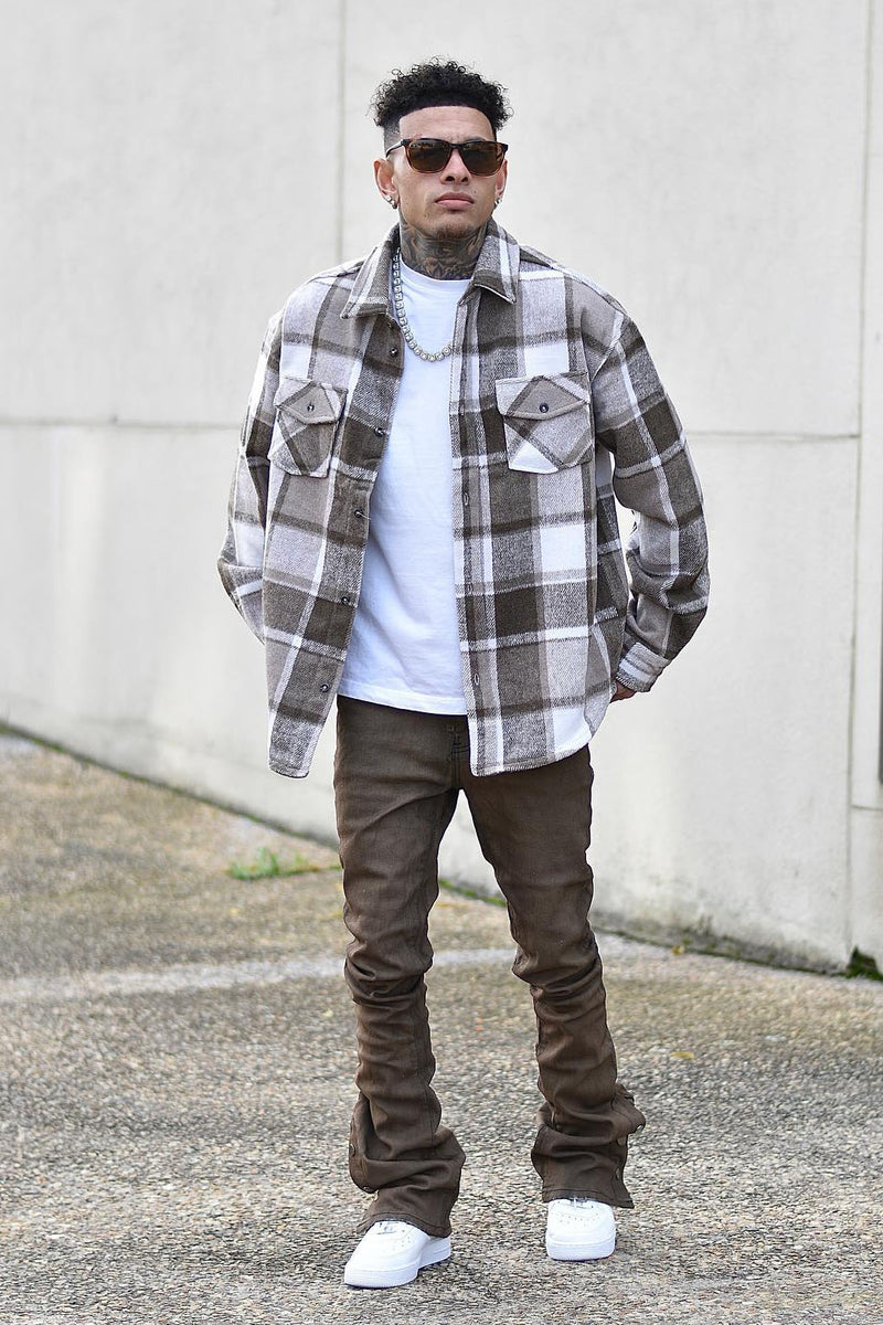 Brown Plaid Shacket main image 1