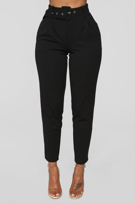 SHEIN Privé Solid Belted Tapered Pants  SHEIN IN
