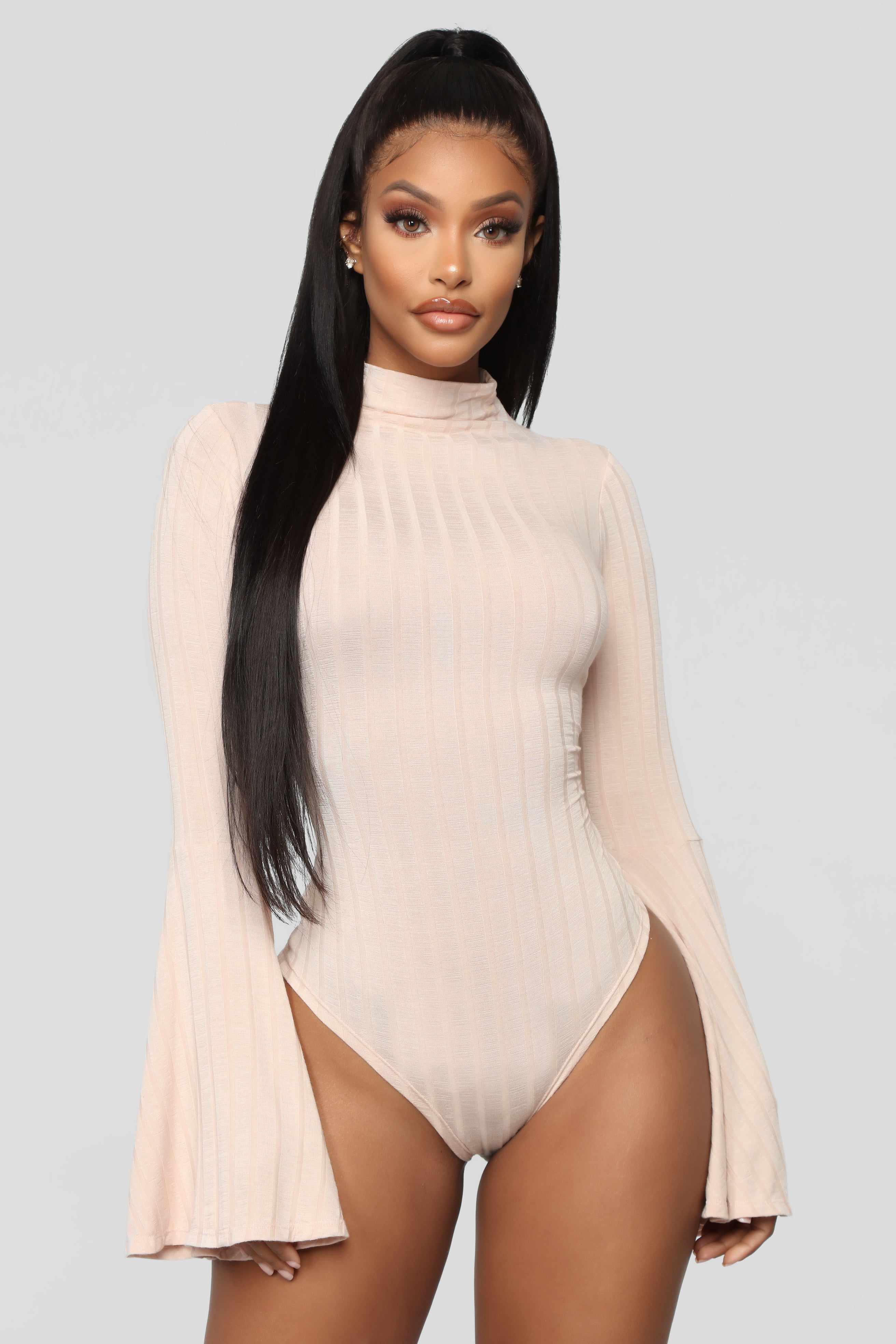 Anastasia Bell Sleeve Bodysuit Nude