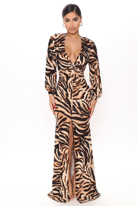 Tiger print hot sale maxi dress