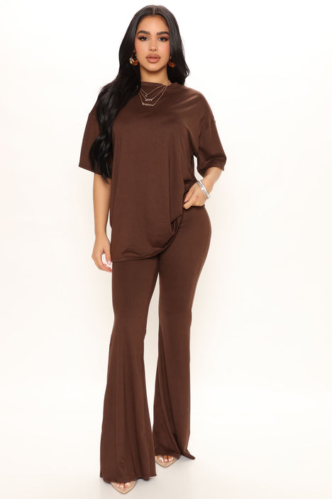 Feel A Way Pant Set Brown