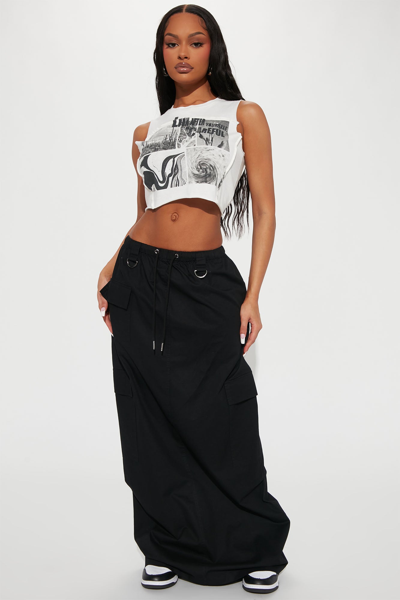 Girls black new arrivals maxi skirt