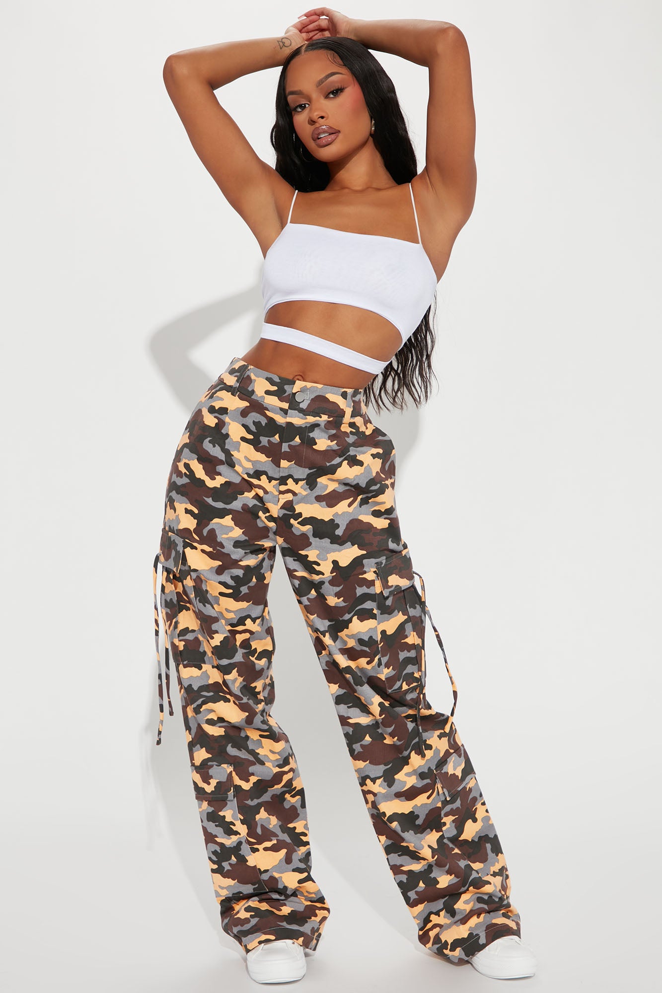 Fashion nova orange outlet camo pants