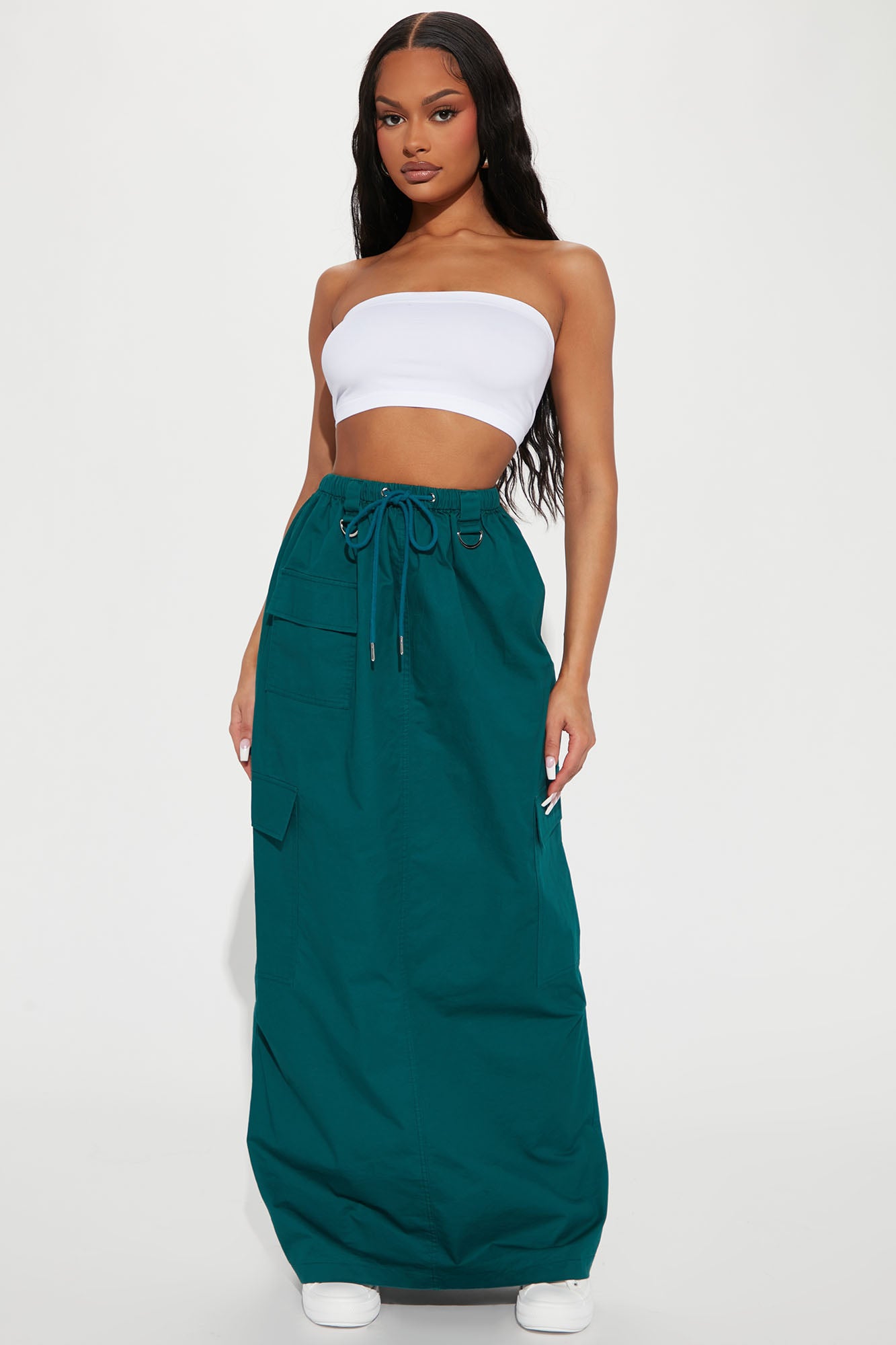Green maxi clearance skirts fashion