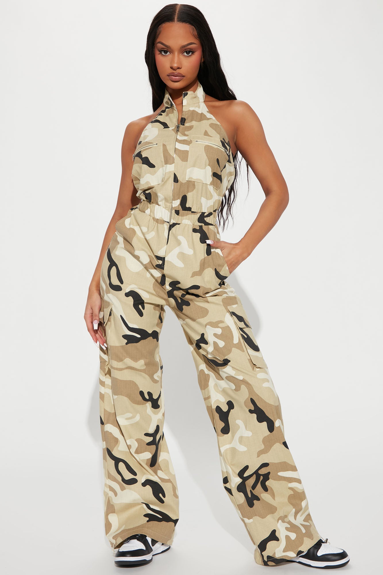 Fashion nova camo jumpsuit discount