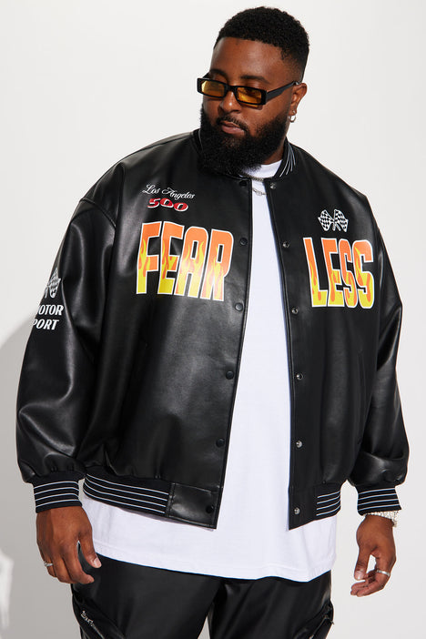 Mens leather racing sales jacket