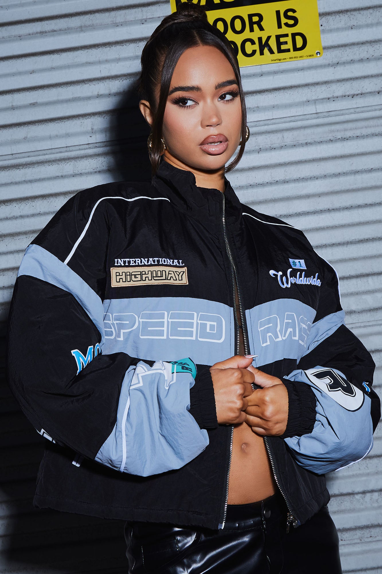 Racetracks Bomber Jacket Black combo