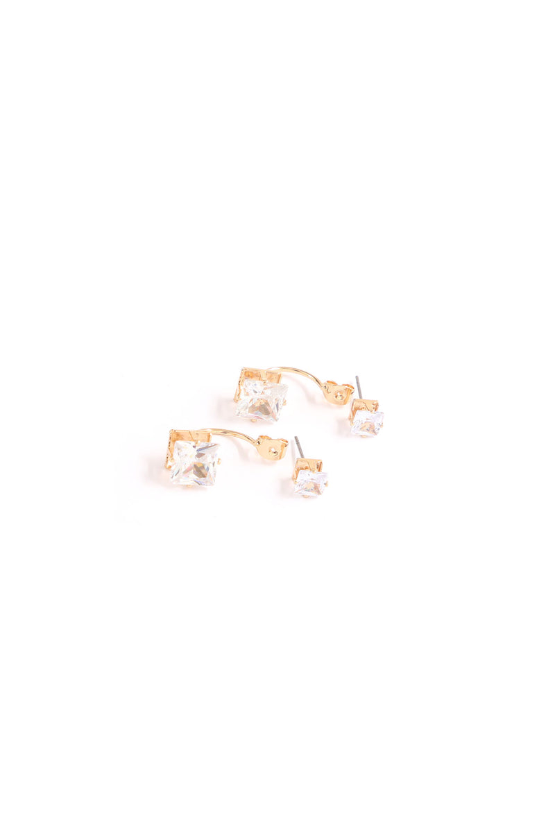 Simplicity Rhinestone Stud Earrings Gold Fashion Nova, Jewelry