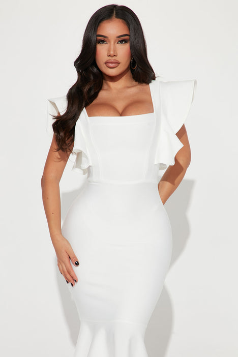 Elyse Bandage Midi Dress White Fashion Nova Dresses Fashion
