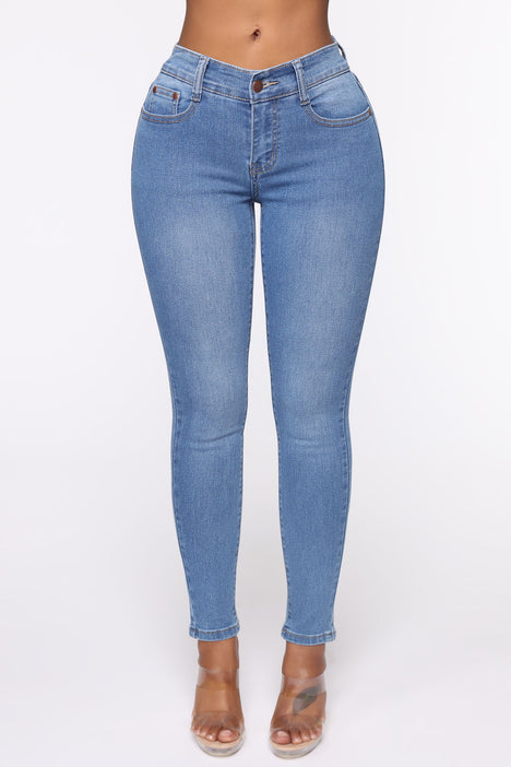 All The Booty Ripped Skinny Jeans - Medium Blue Wash, Fashion Nova, Jeans