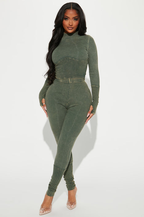 Always Hanging Out Legging Set Olive