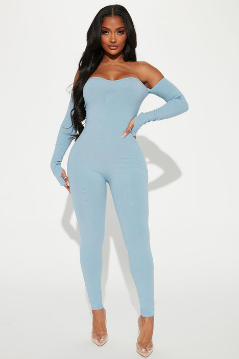 Light blue shop jumpsuits