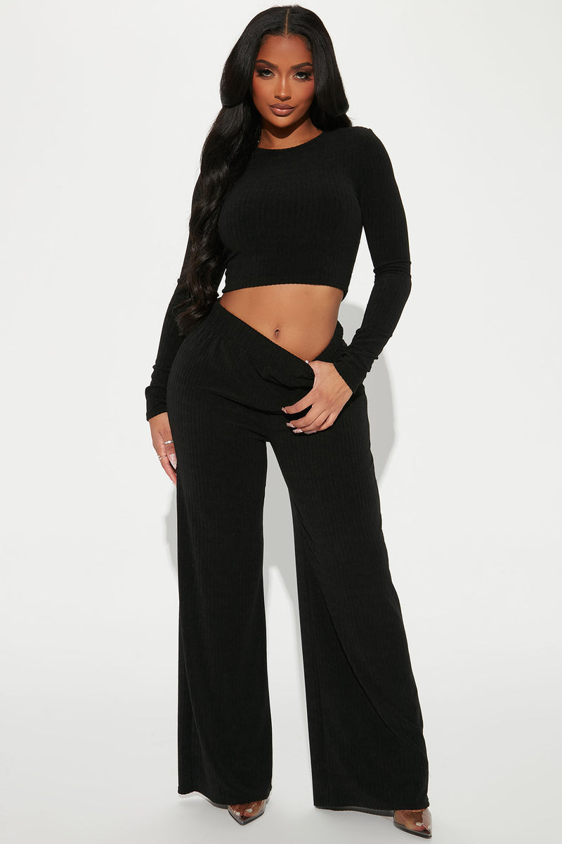 Tina Terry Cloth Pant Set - Black | Fashion Nova, Matching Sets ...