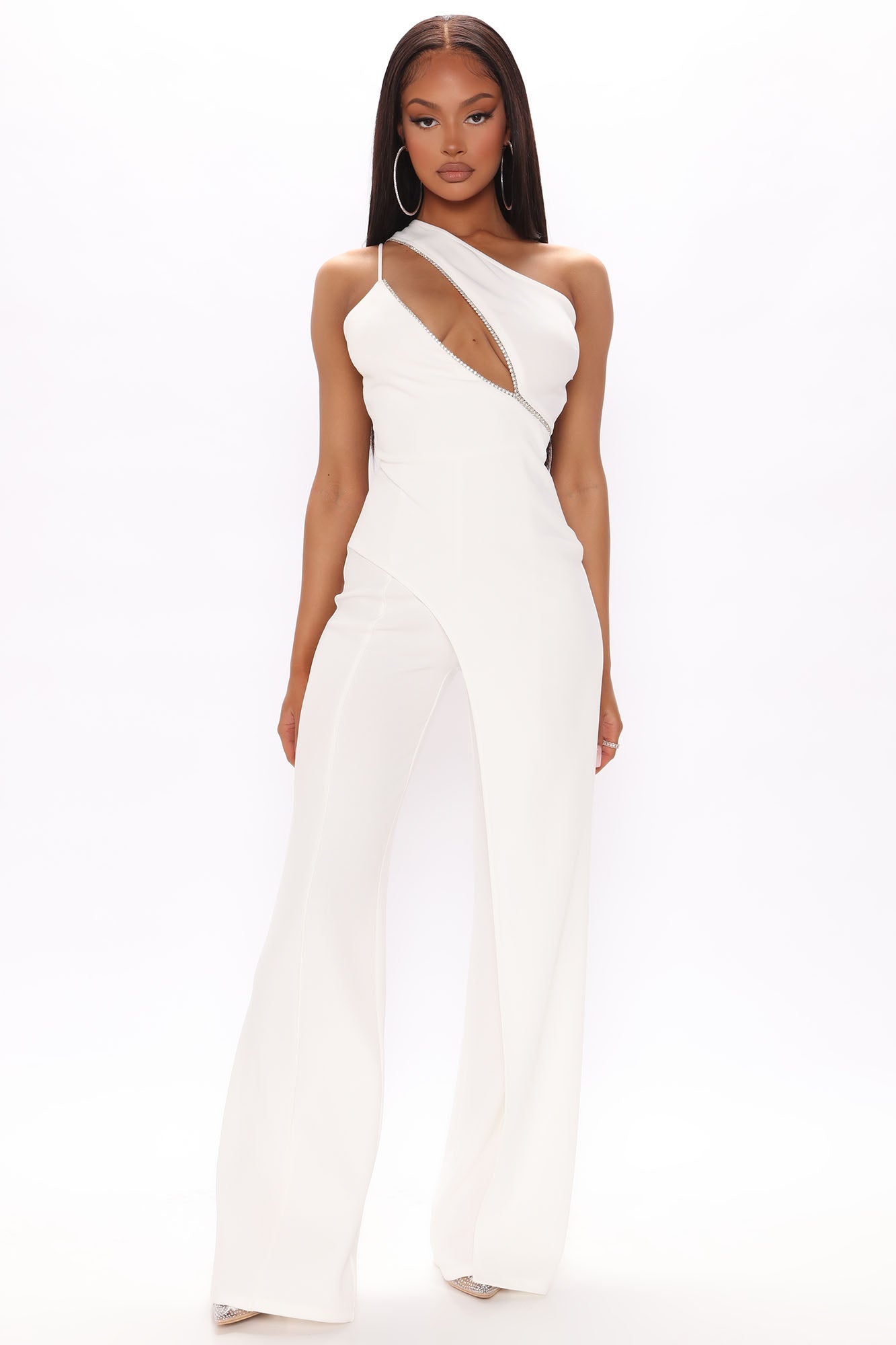 White fashion nova sales jumpsuit