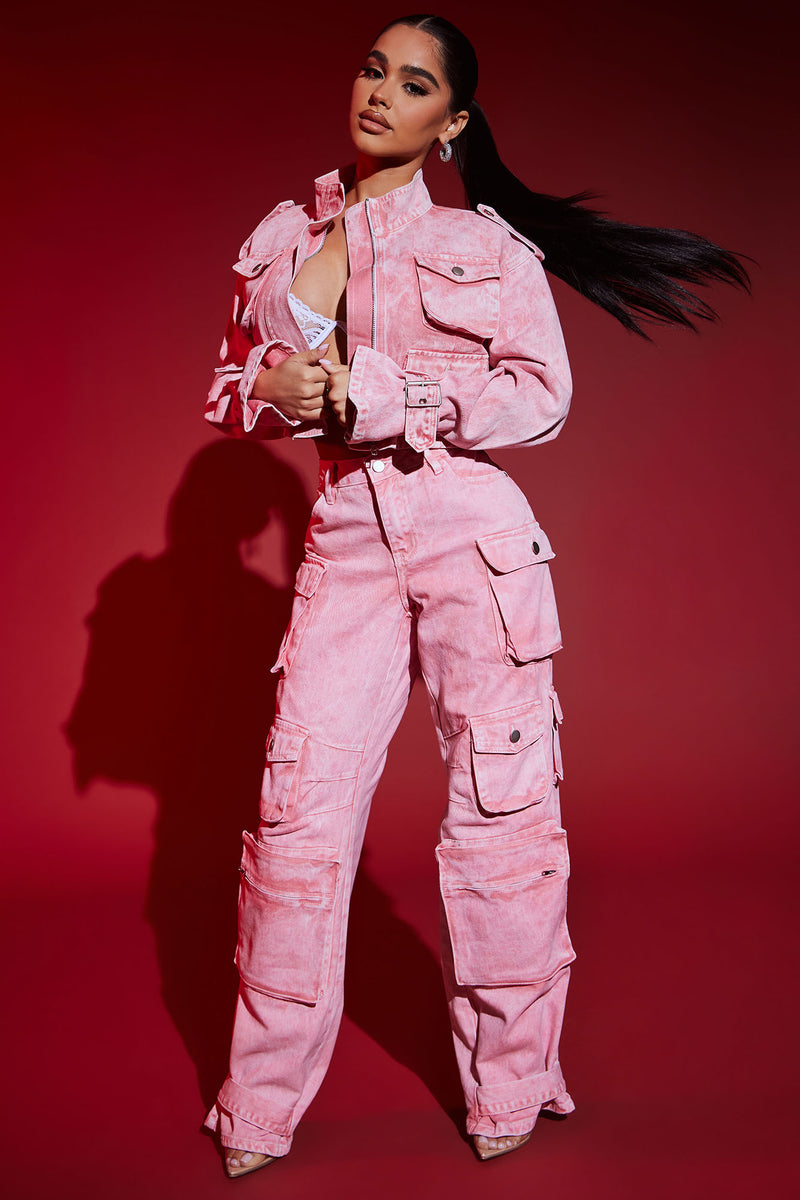 Billie Low Slung Cargo Jeans - Pink | Fashion Nova, Jeans | Fashion Nova