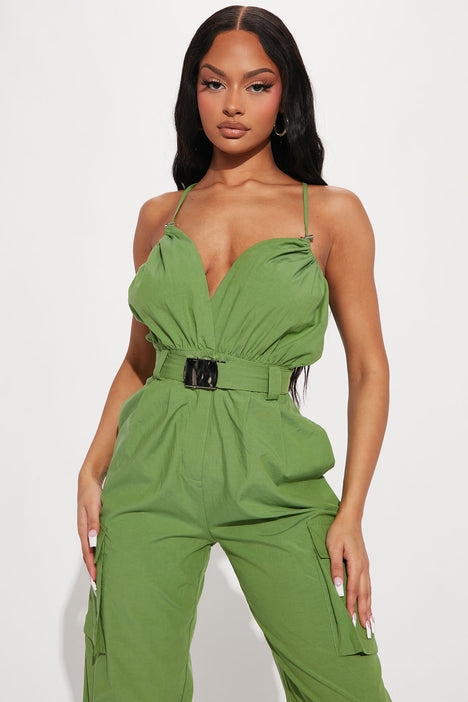 Green ladies shop jumpsuit