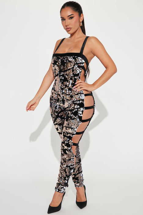 Black and gold jumpsuit fashion nova new arrivals