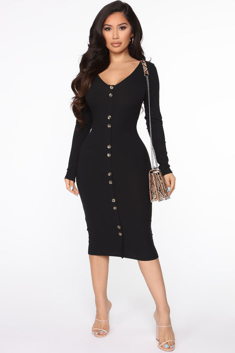 Button up dress fashion nova sales