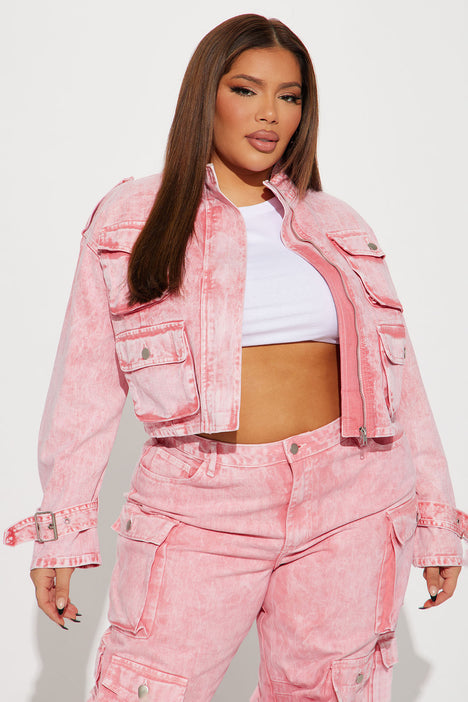 Fashion nova pink jacket outlet
