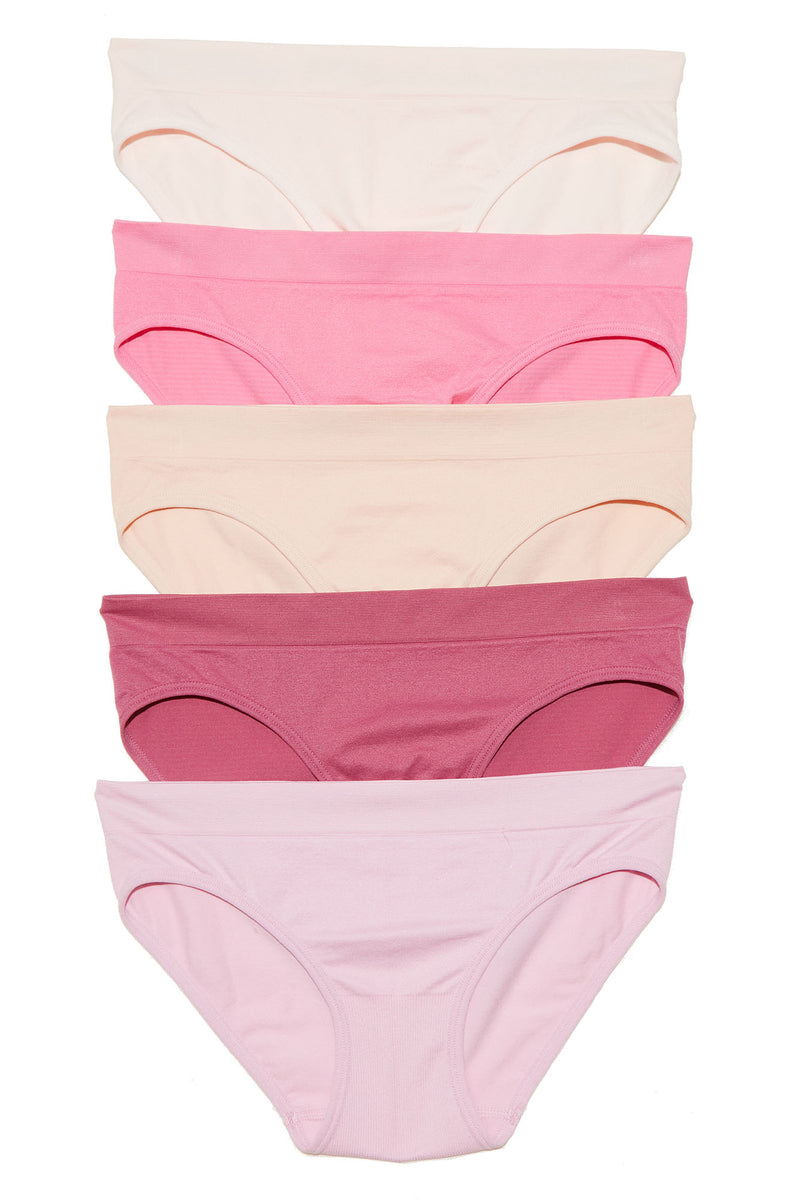Free Time Seamless Bikini 5 Pack Panties - Pink/combo | Fashion Nova ...