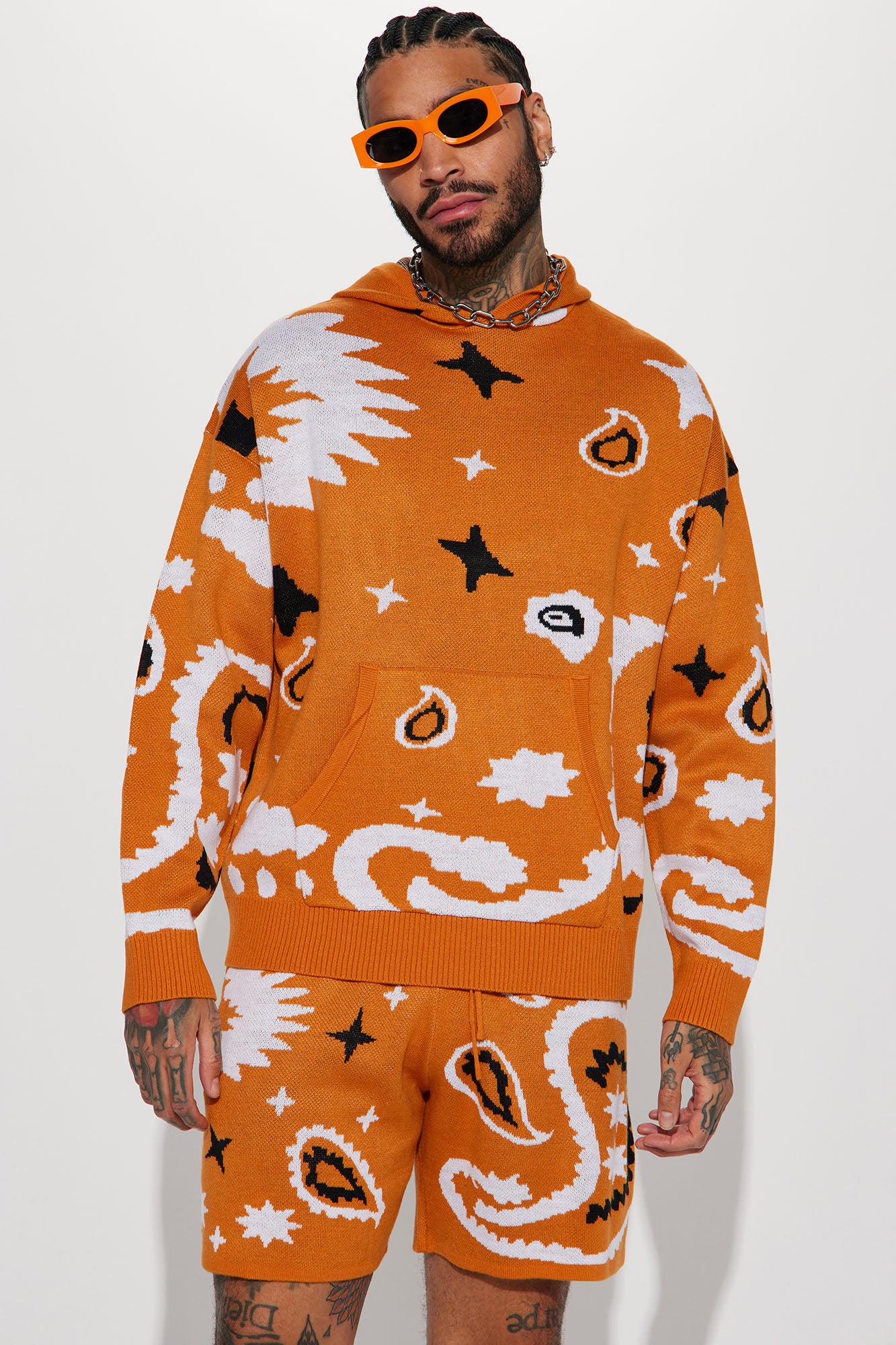Easy Paisley Knit Hoodie - Orange | Fashion Nova, Mens Tees u0026 Tanks |  Fashion Nova