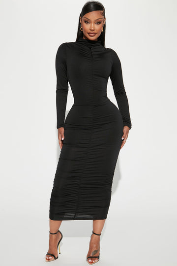 Full Coverage Maxi Dress Black Fashion Nova Dresses Fashion