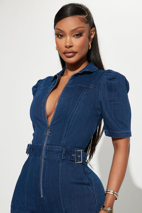 Buckle shop up jumpsuit