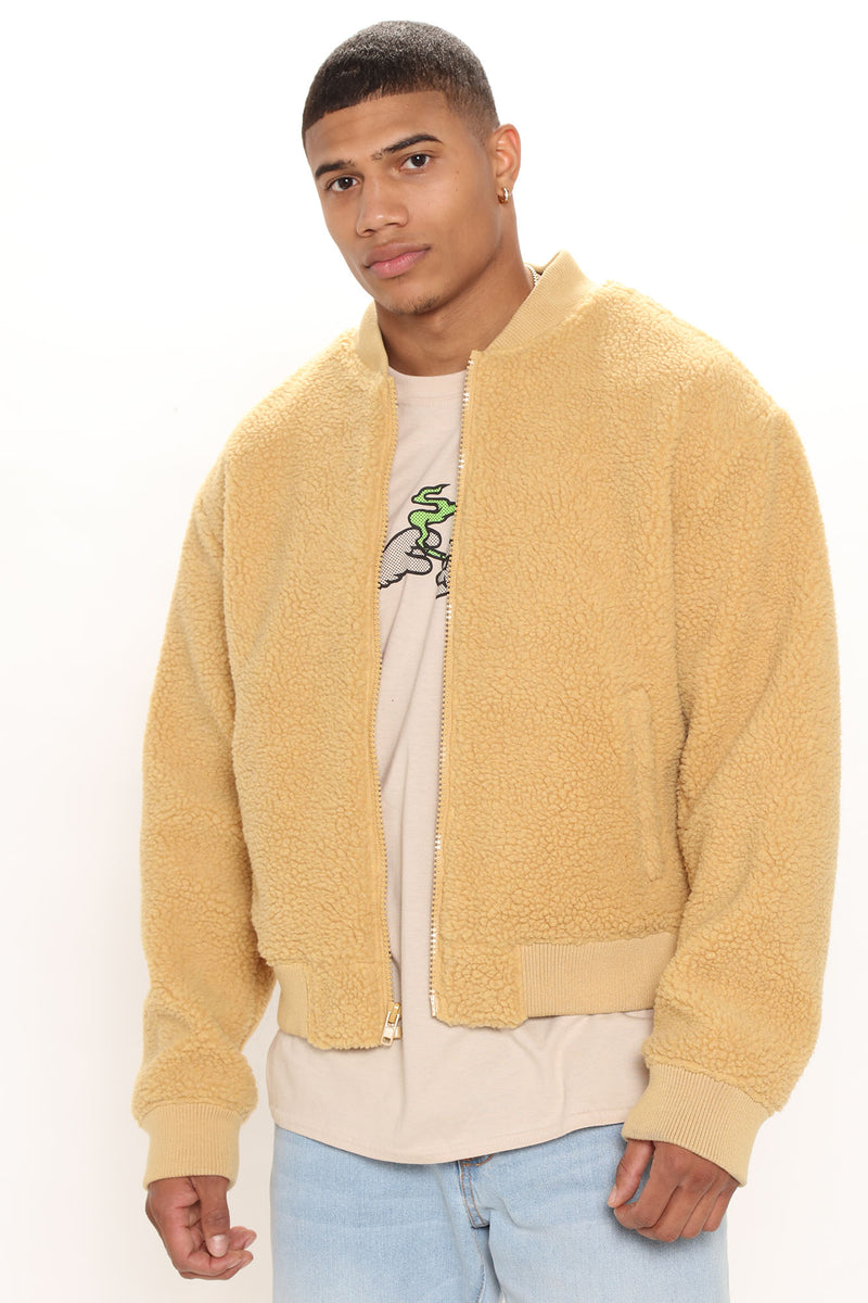 For You Sherpa Bomber Jacket Gold Fashion Nova, Mens Jackets Fashion Nova