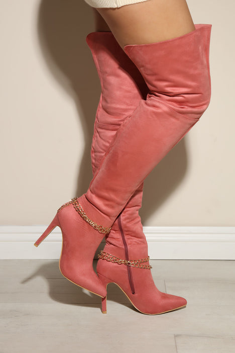 Topshop bass chain shop over the knee boots