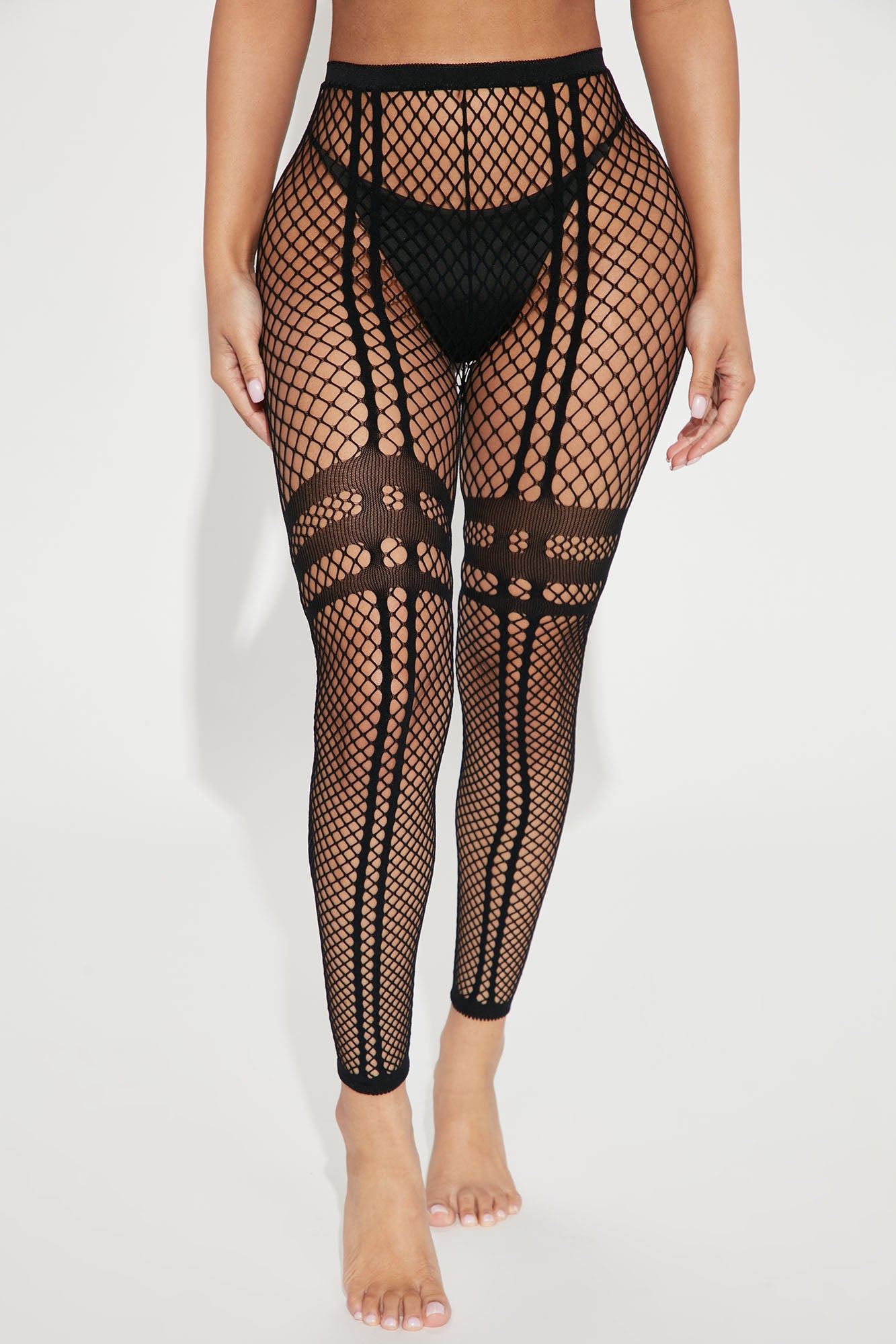 Caught Up In You Fishnet Tights Black