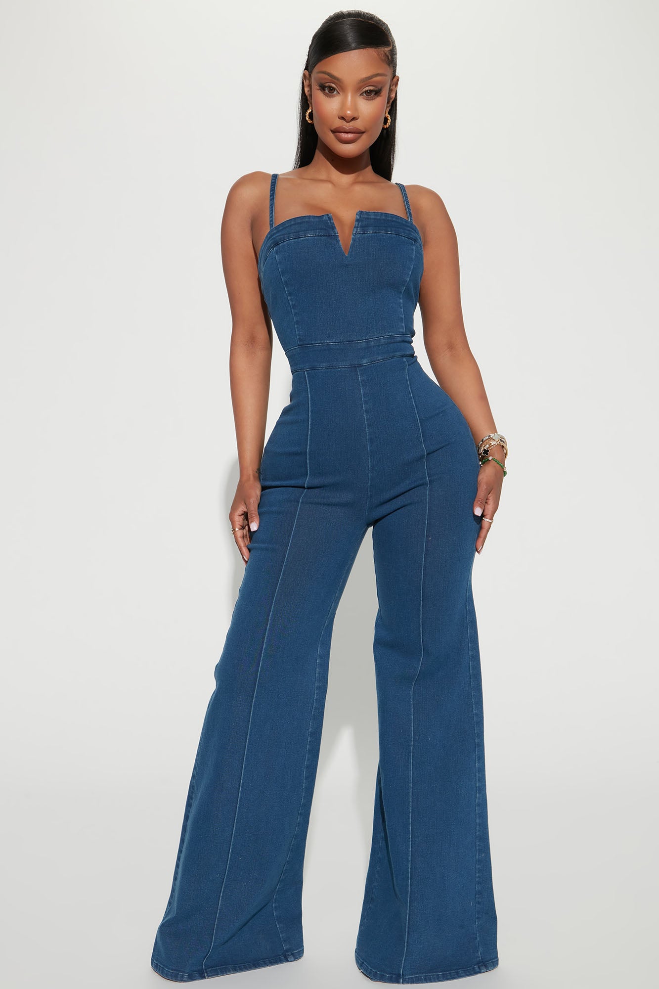 Denim jumpsuit fashion nova clearance