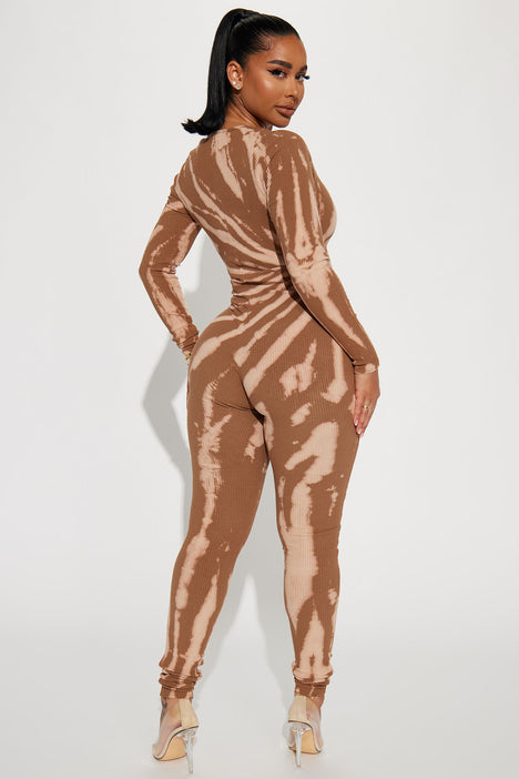 Taylor Tie Dye Jumpsuit Mocha combo