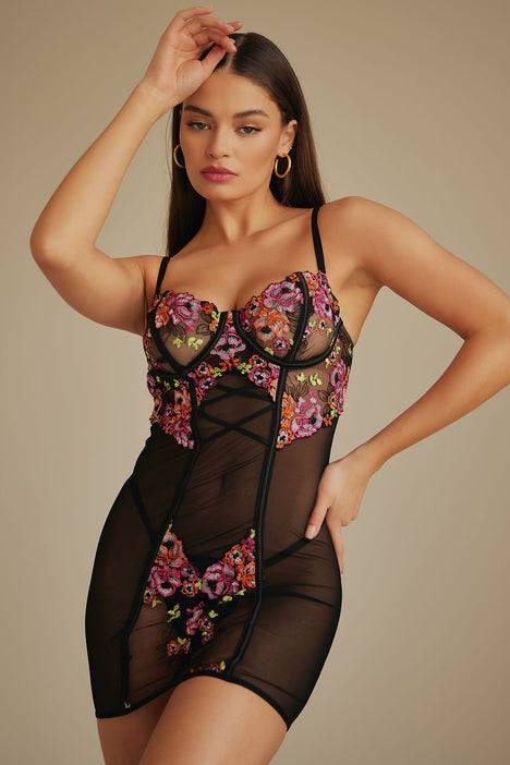 Full Bloom Lace Babydoll Black Fashion Nova Lingerie