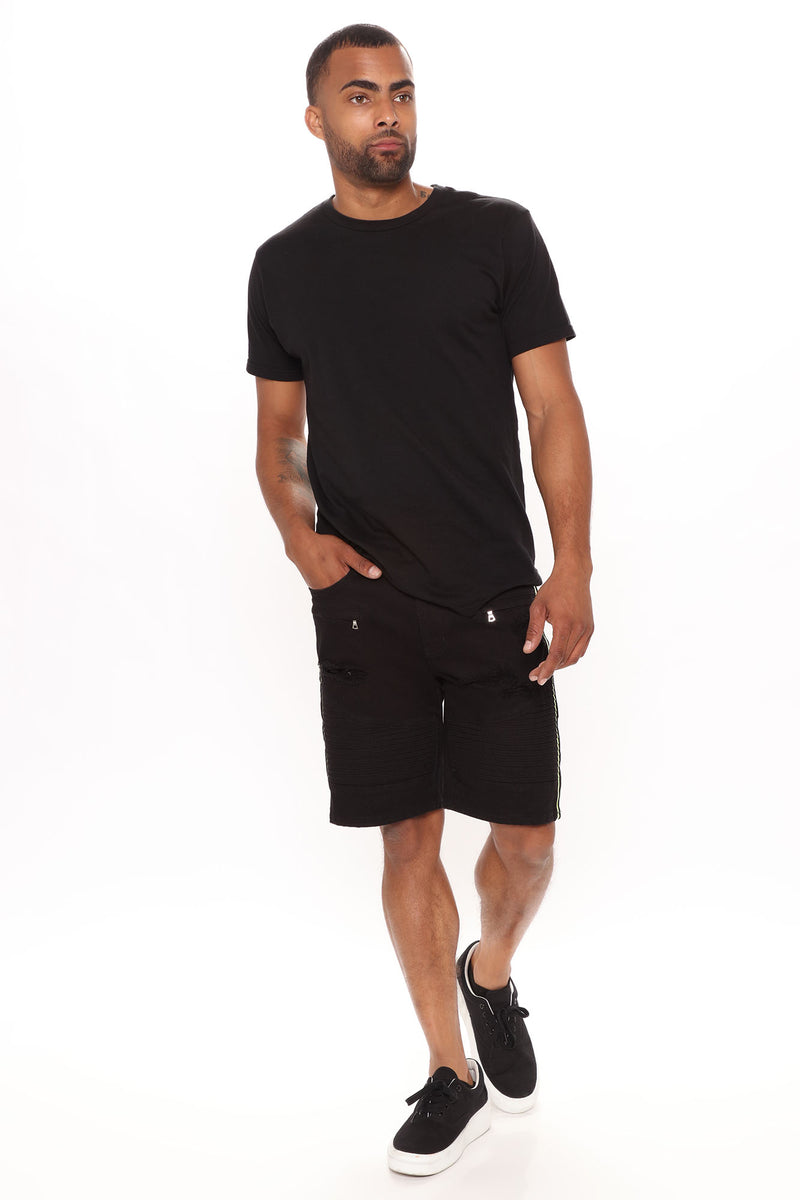 Tanner Denim Biker Shorts - Black | Fashion Nova, Mens Denim Shorts ...