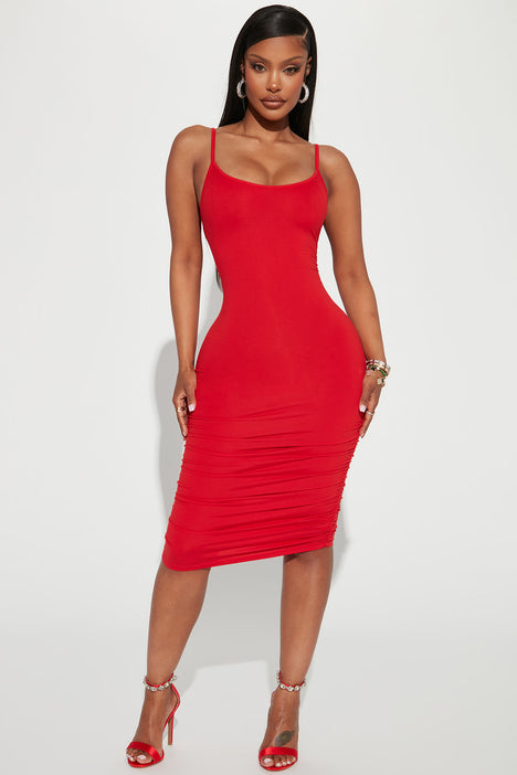 Fashion nova red outlet midi dress