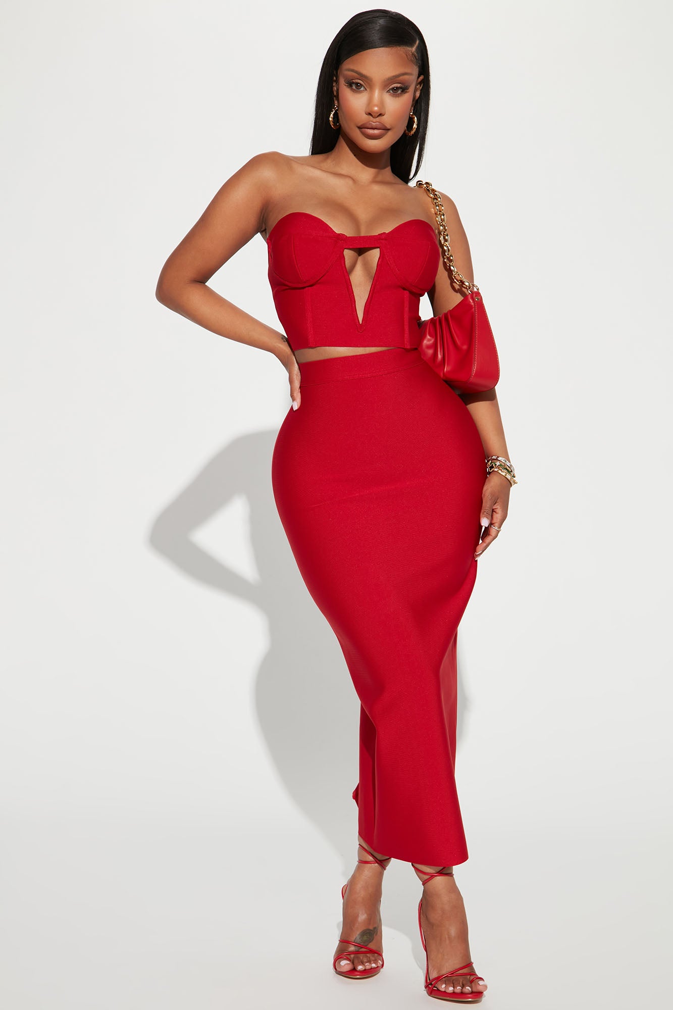 Red bandage clearance two piece