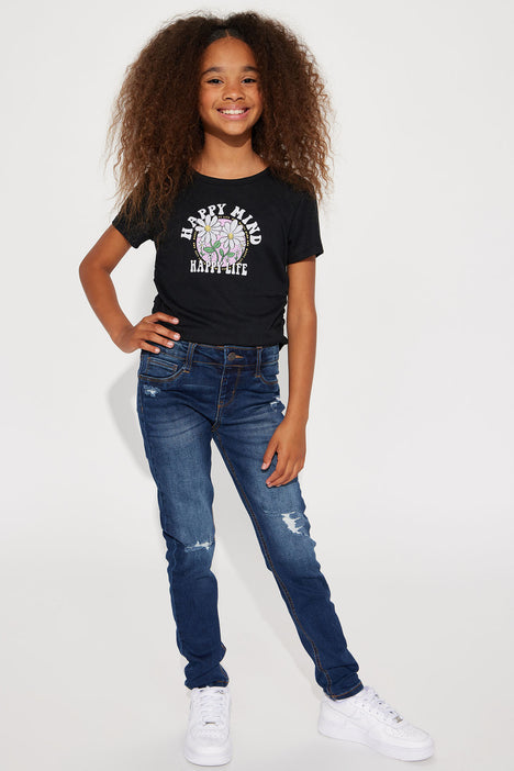 Mini Rayla Distressed Skinny Jeans Dark Denim Fashion Nova