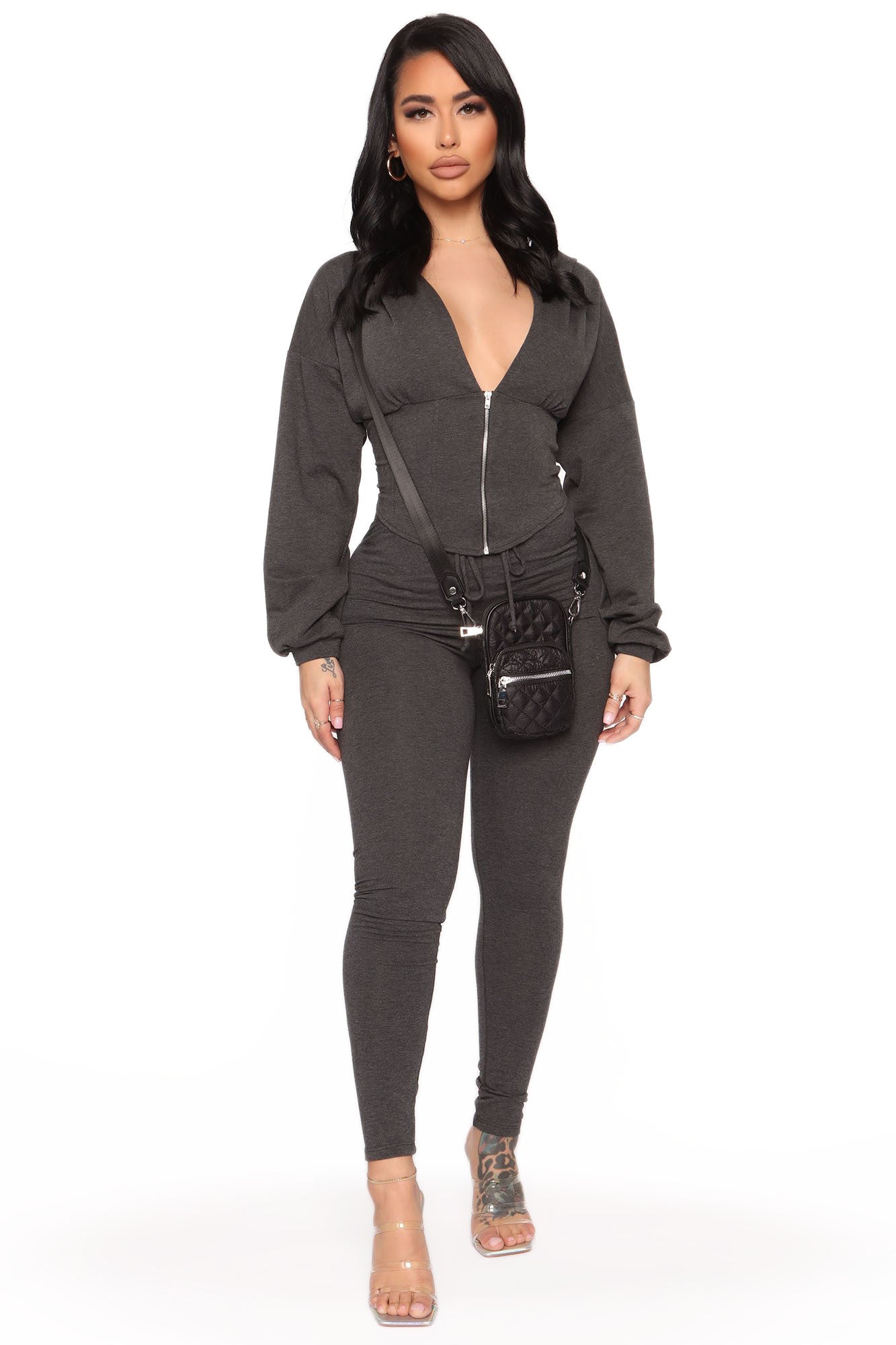 Better Than Ever Hoodie Set Charcoal